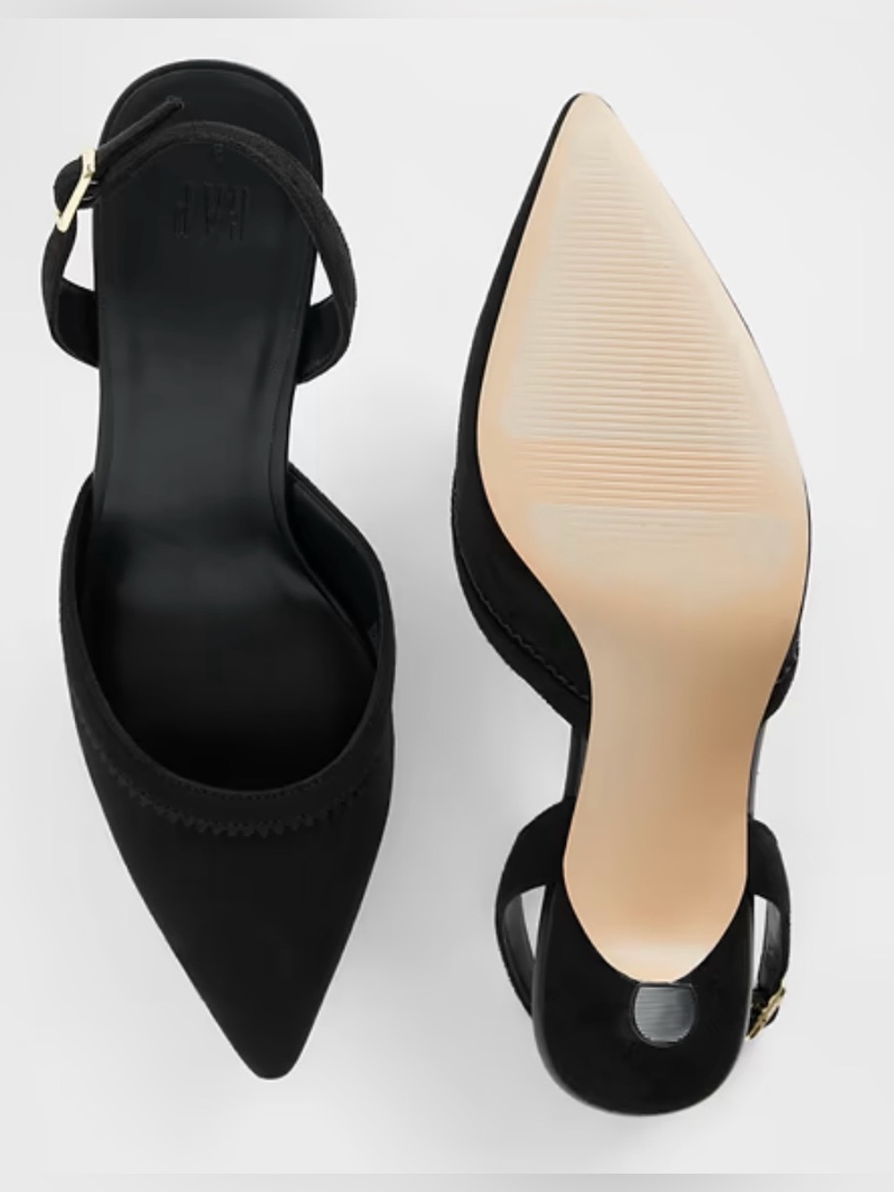 GAP Black Pointed-Toe Slingback Heels Size 8